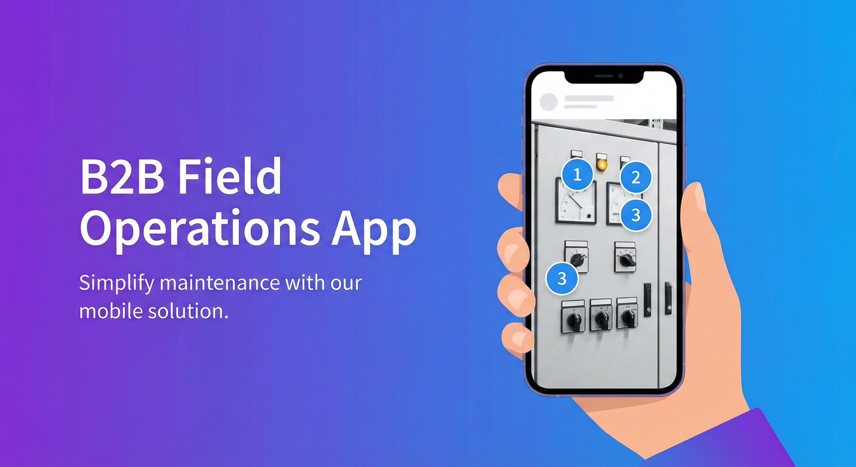 Smartphone showing equipment photo with tap-to-learn annotation points